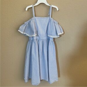 BCBGirls blue stripe off the shoulder dress